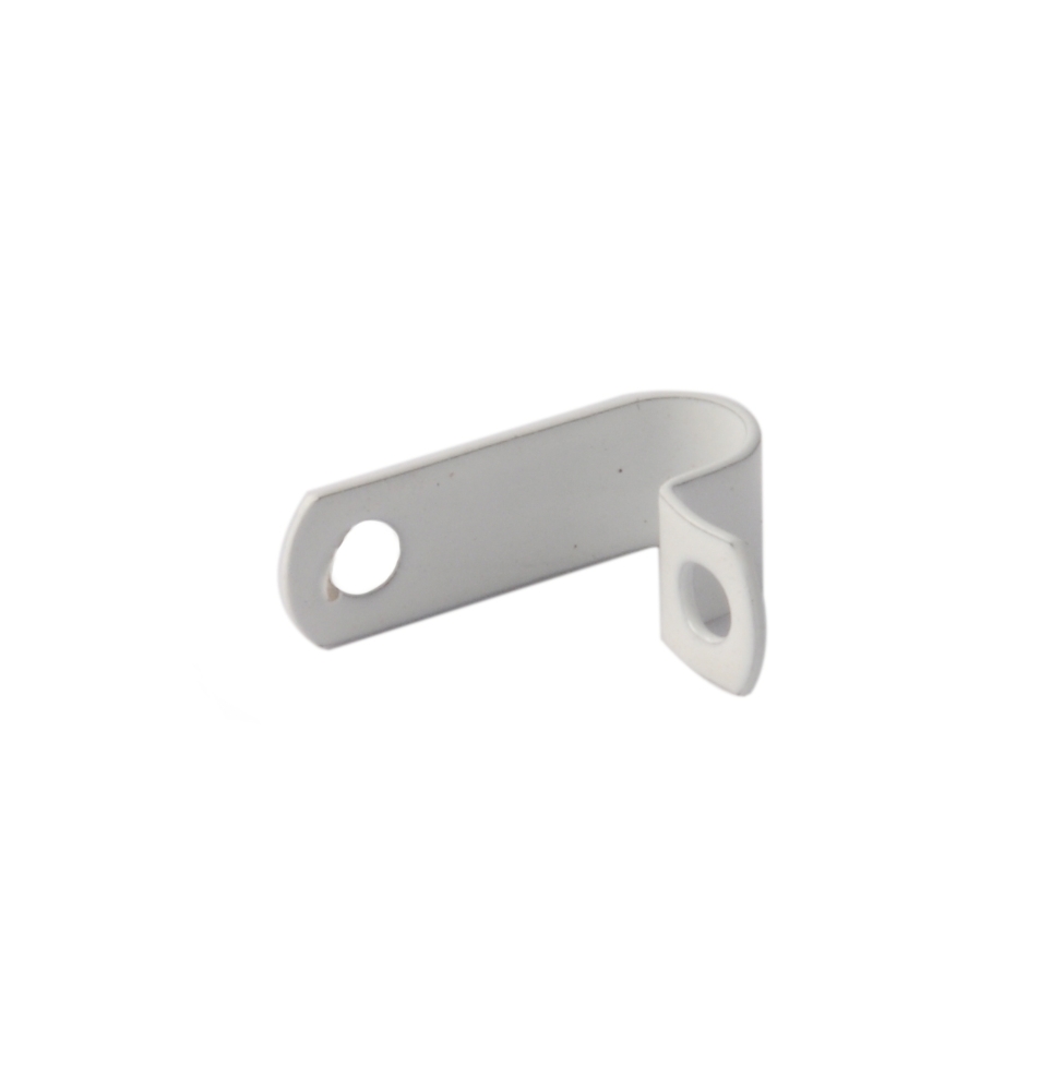 Coated One Hole 'P' Fire Clips - White - Remora Electrical Limited